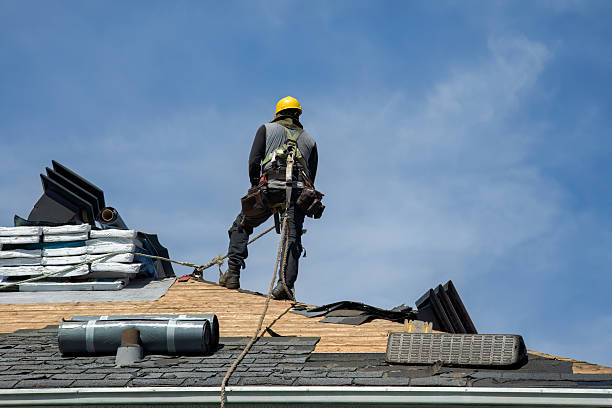 Professional Gutter Installation technician working in Saint Hilaire, MN